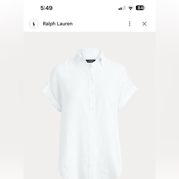 Ralph Lauren linen short sleeve button down. Pristine condition. Size S - Picture 2 of 9